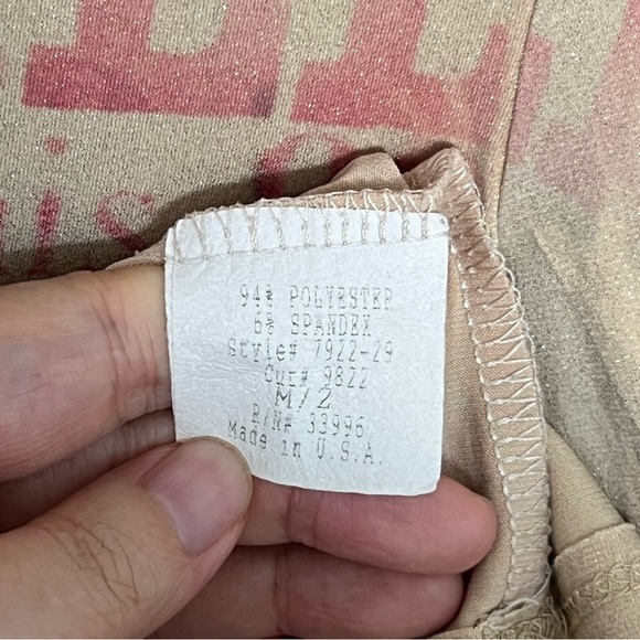 Vintage Art Couture Paris tan and brown long  sleeve top - Picture 7 of 7